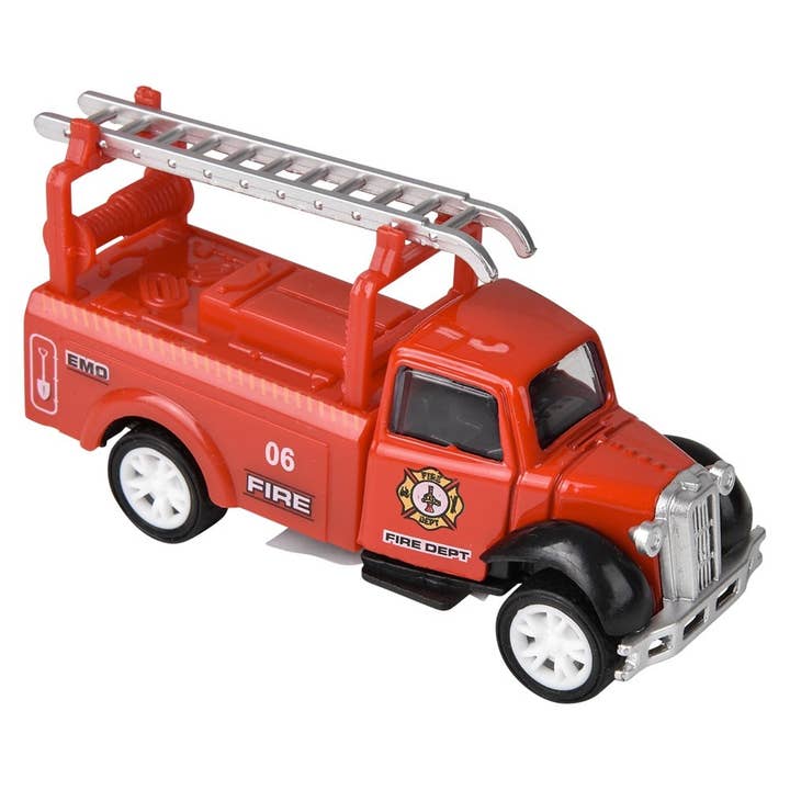 La Luna Bella - Toys - Wholesale Classic Toy - Kids - 3" Die Cast Pull Back Classic Fire Engine 12ct- LLB Toys