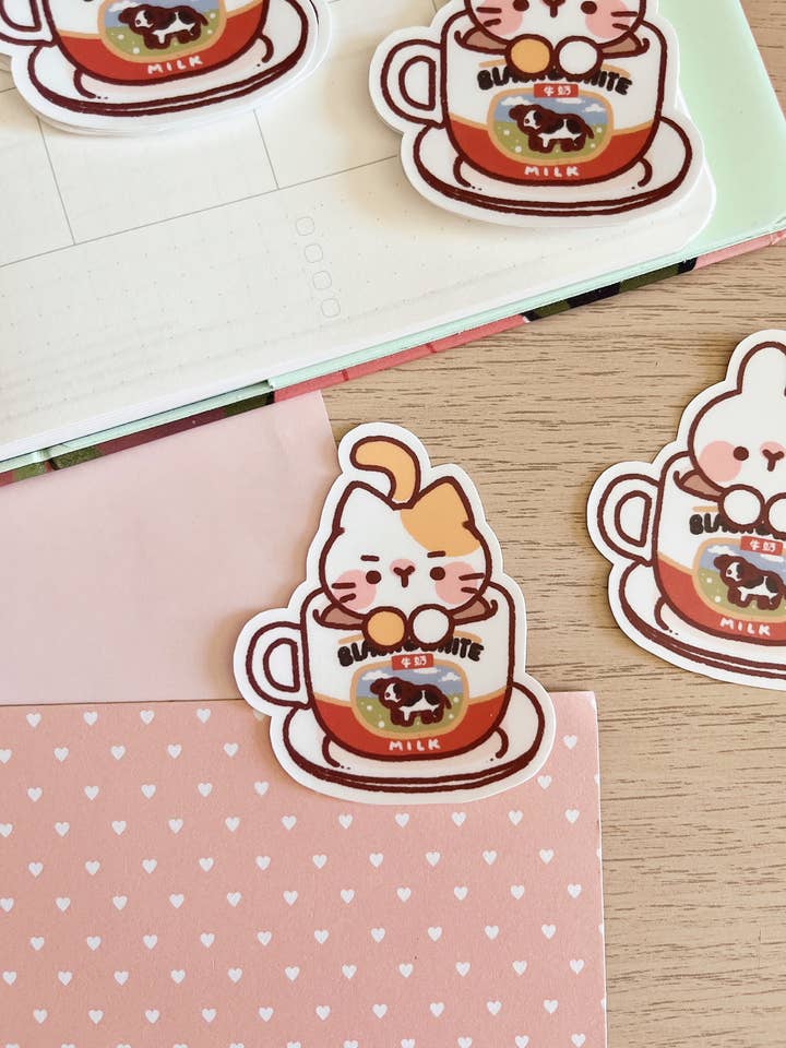 Hong Kong Milk Tea Sticker (Cat) for wholesale by Cherry Rabbit