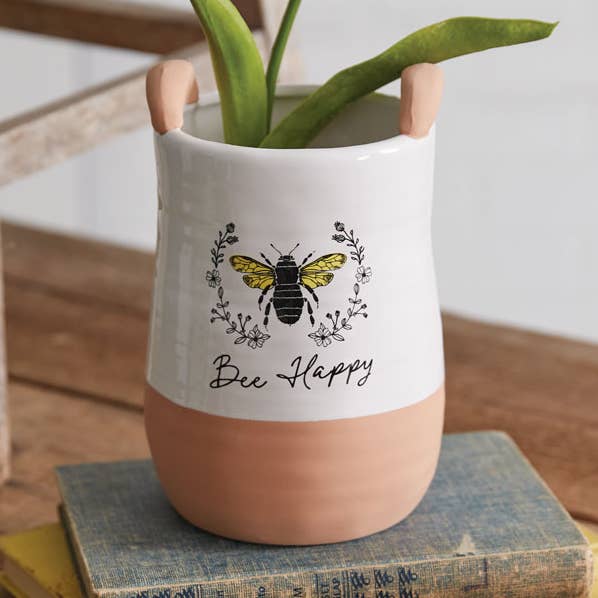 Bee Happy Jug Vase for wholesale by CTW Home Collection
