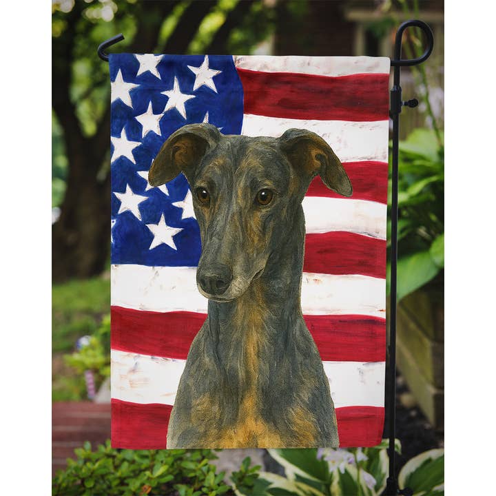Caroline's Treasures - Wholesale Flag - Blue Brindle Greyhound American Flag Garden Flag WDK62731