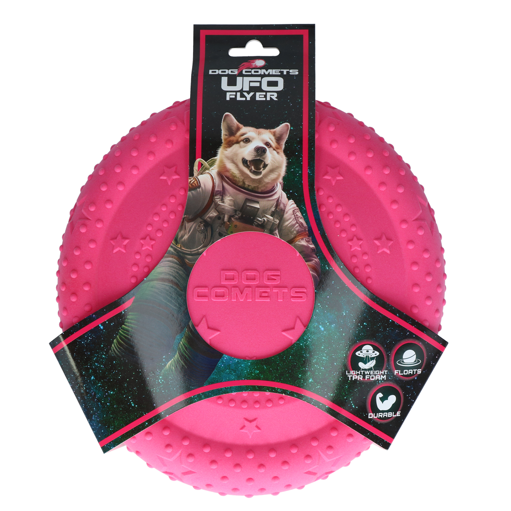 Hofman Animal Care - Vente Balle – chien - Frisbee UFO Dog Comets rose0