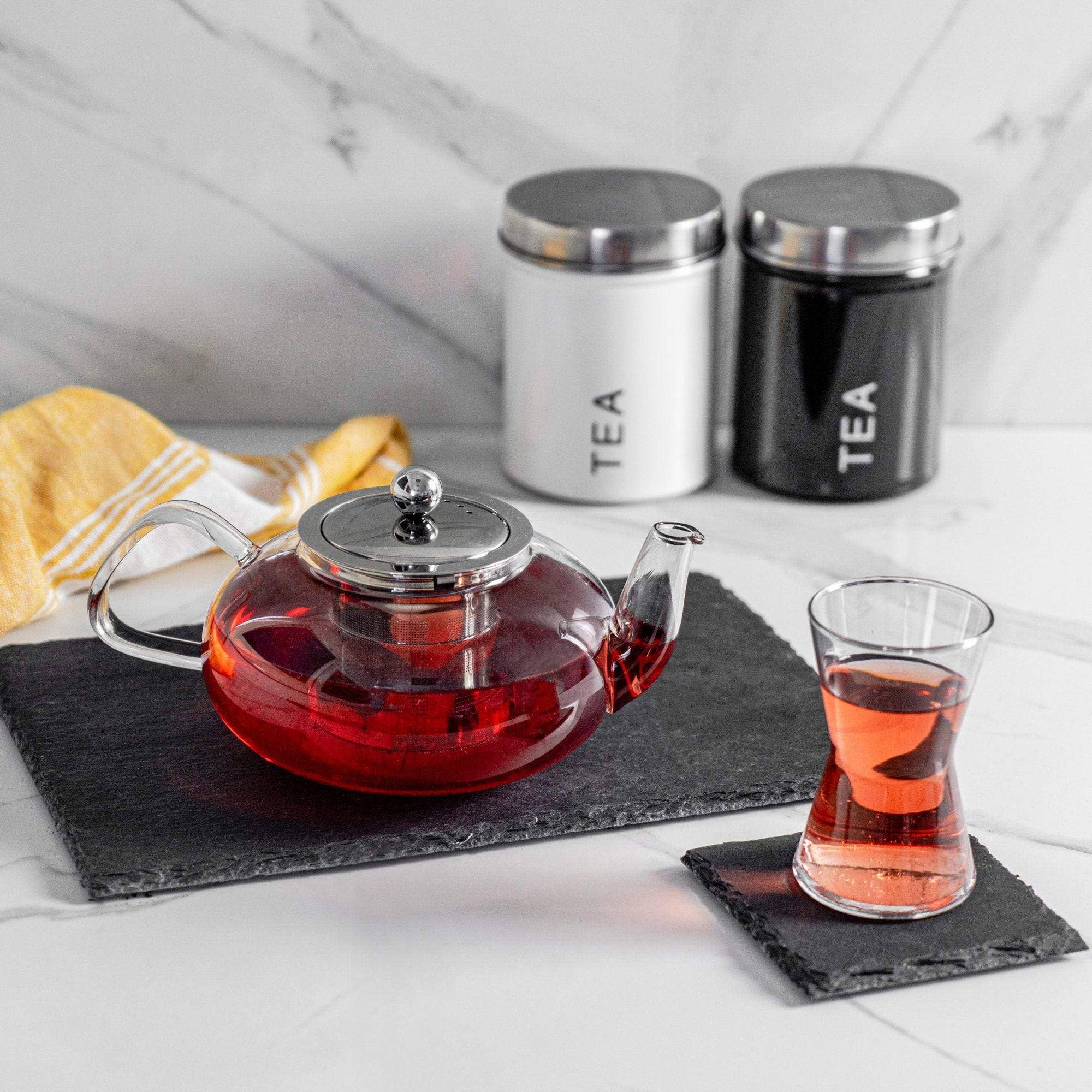 Rinkit Ltd - Wholesale Tea Pot - Argon Tableware Clear Glass Infuser Teapot - 800ml - Oval2