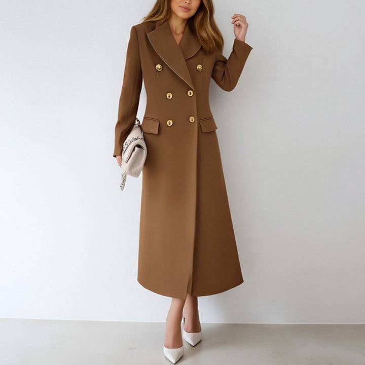 Abrigo de solapa de color sólido de moda para venta al por mayor de UZ Wholesale Store