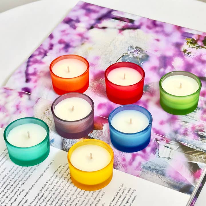 Color Glass Tealight Cups — Seven Notes of Light for wholesale by Zenaural