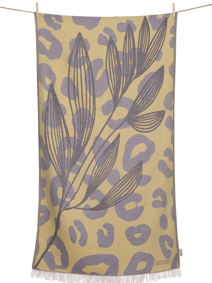 BEACH TOWEL PREVELI YELLOW & ANTHRAX & BLACK for wholesale by AELIA ANNA