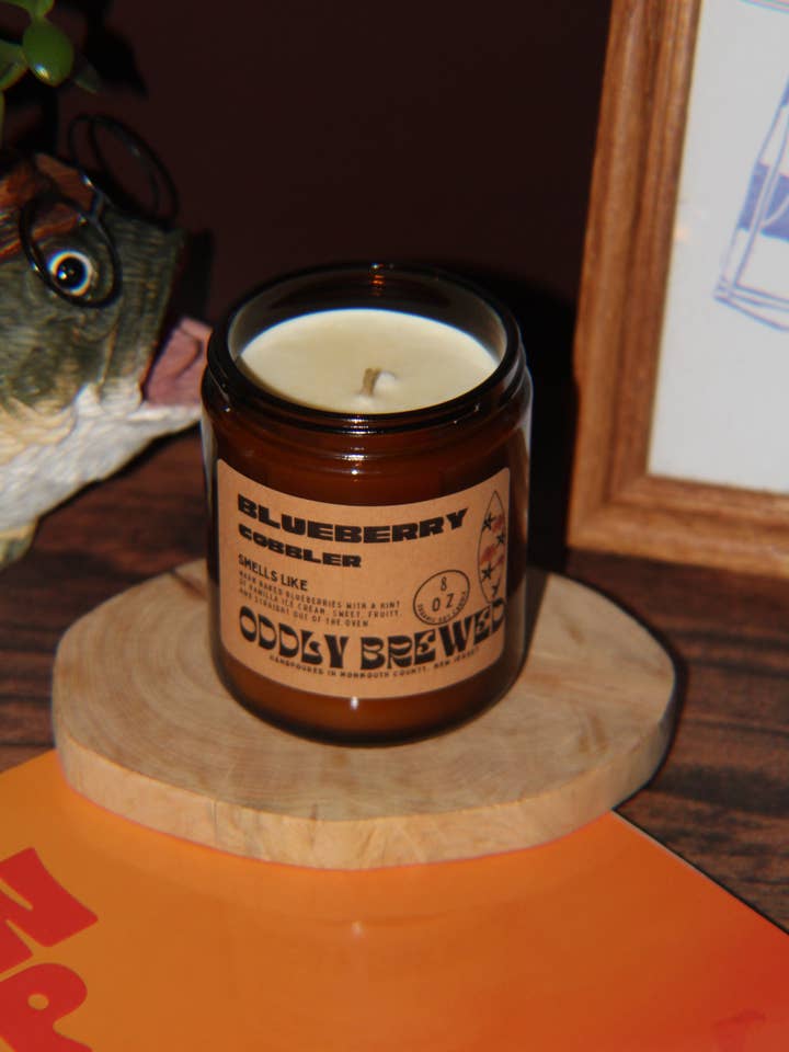Blueberry Cobbler Soy Candle for wholesale by Oddly Brewed