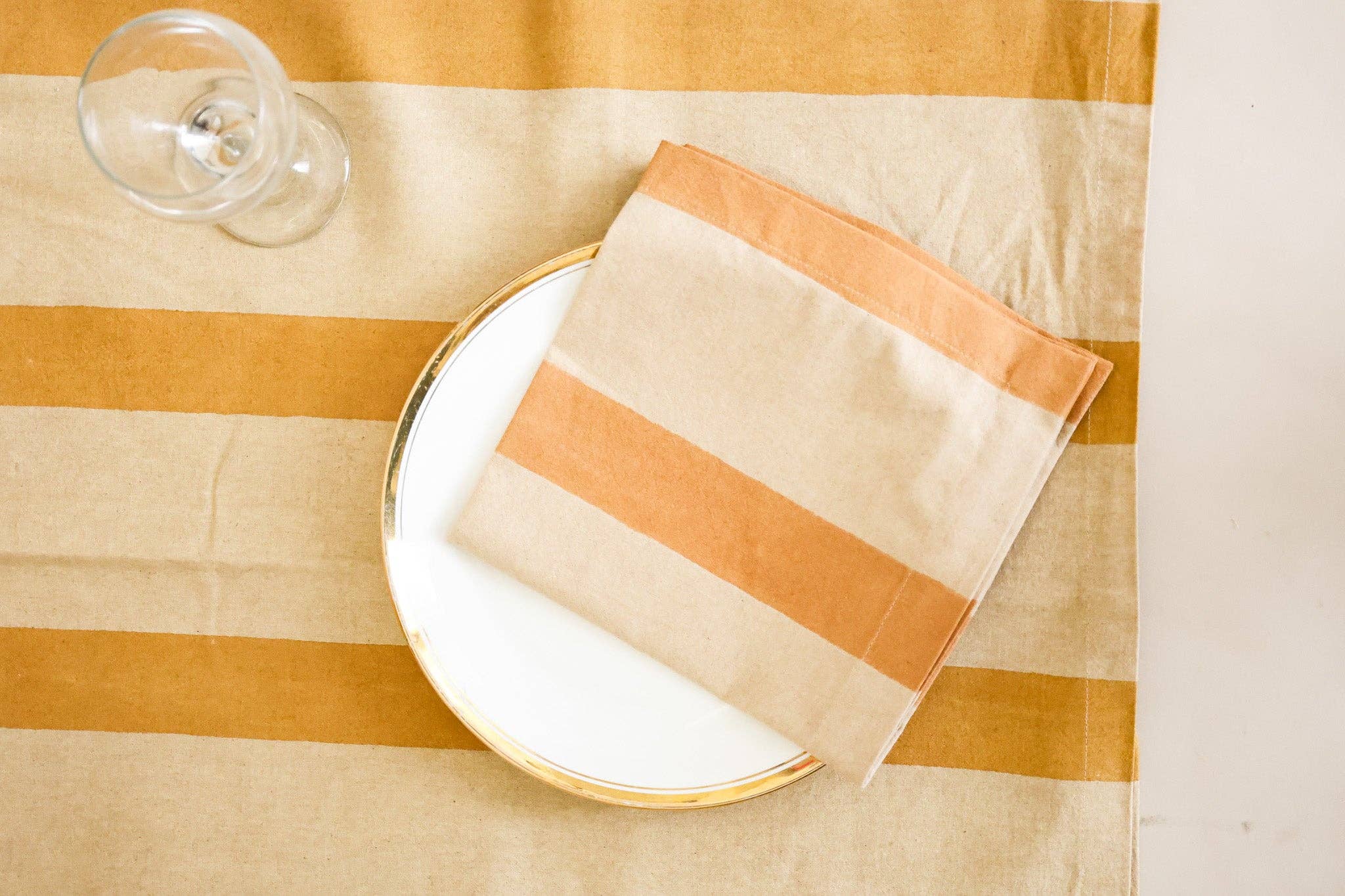 Ninéh - Venta al por mayor Manteles - ¡Oh! Mantel de Estampado a Rayas (Ocre)4