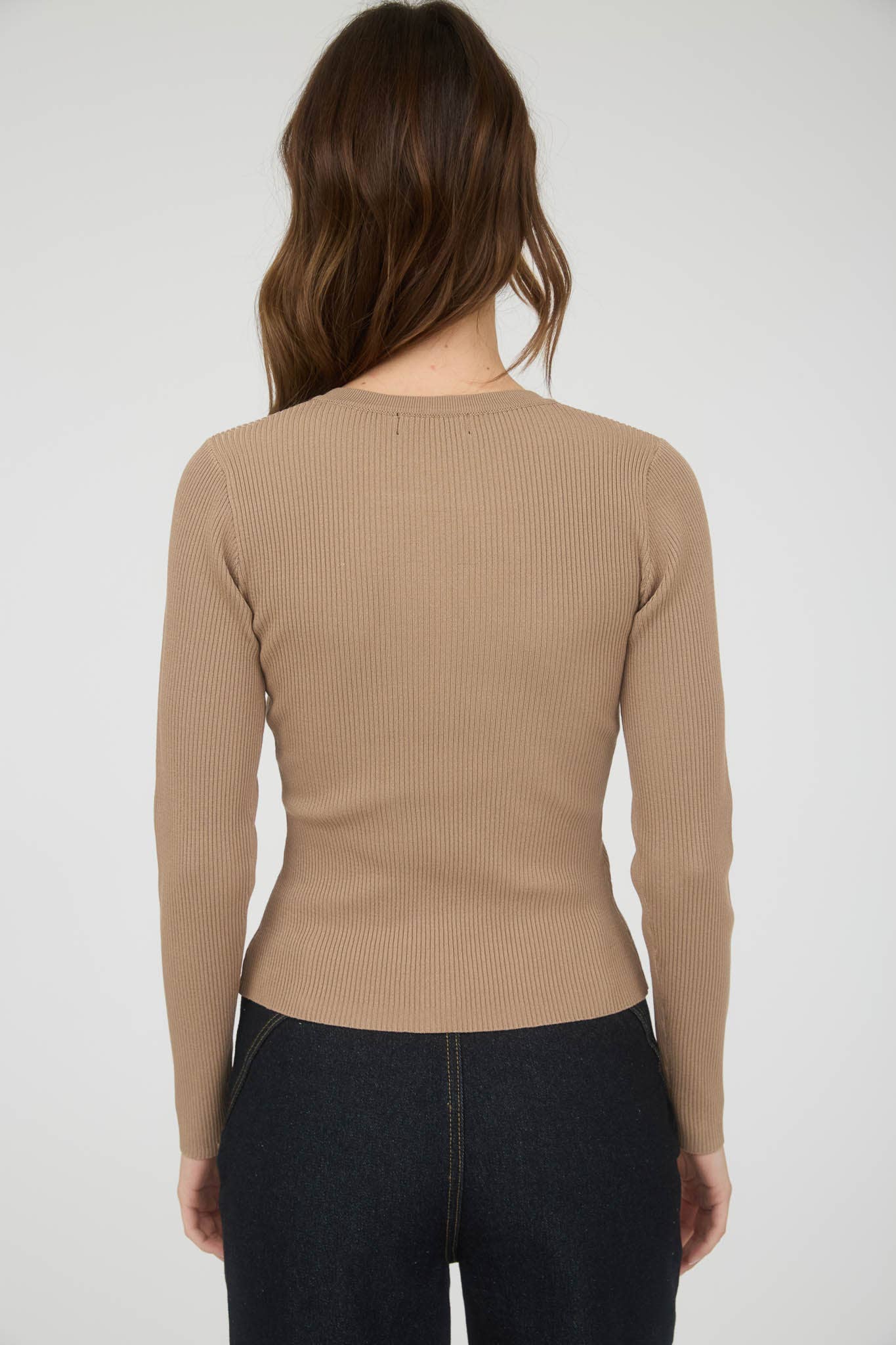 The Workshop Studio - Wholesale Cardigan - Women's - SNAP BUTTON DOWN ROUND NECK KNIT CARDIGAN8