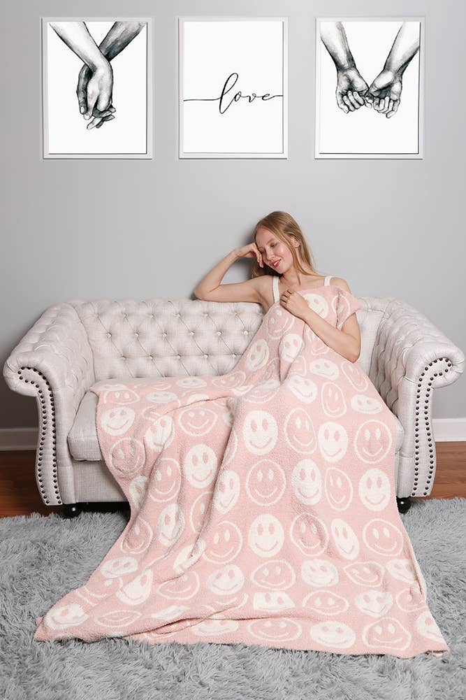 Hana - Wholesale Throw Blanket - Luxury Soft Happy Face Throw Blanket7
