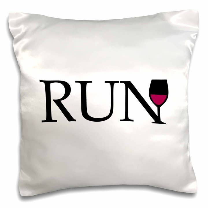3dRose, Corri per il Vino - tipografia con bicchiere di vino - corsa divertente per club di corsa maratona bianca, Federa per la vendita all'ingrosso da parte di 3dRose