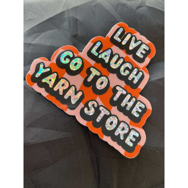 Glitter Vinyl Sticker - Yarn Store LYS Knitting Crochet for wholesale by Comma Craft Co