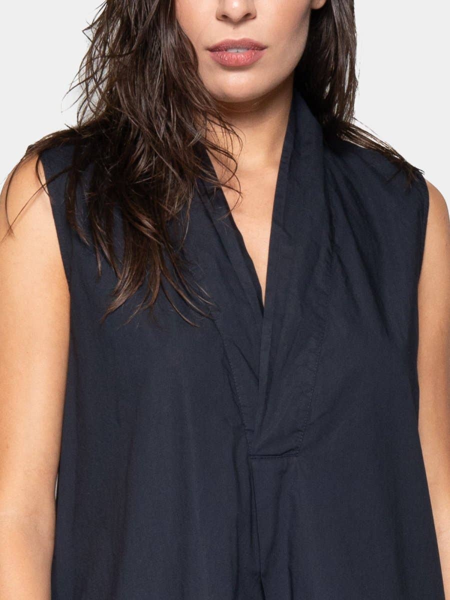 Baci & Amici Fashion - US Continental - Wholesale Dress - Women's - V-Neck Sleeveless Organic Cotton Midi Dress3