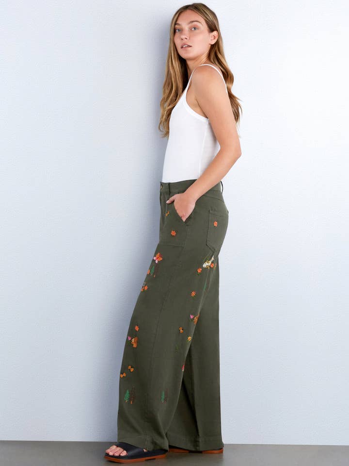 Army Magical Forest Embroidered Pants for wholesale on Faire1