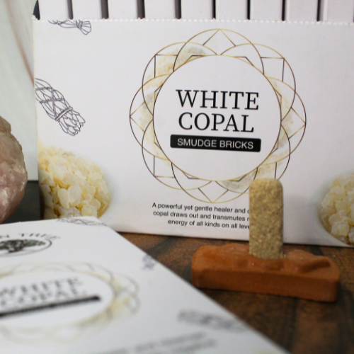 Green Tree - Wholesale Incense - Green Tree White Copal Smudge Bricks (15 bricks with burner)2