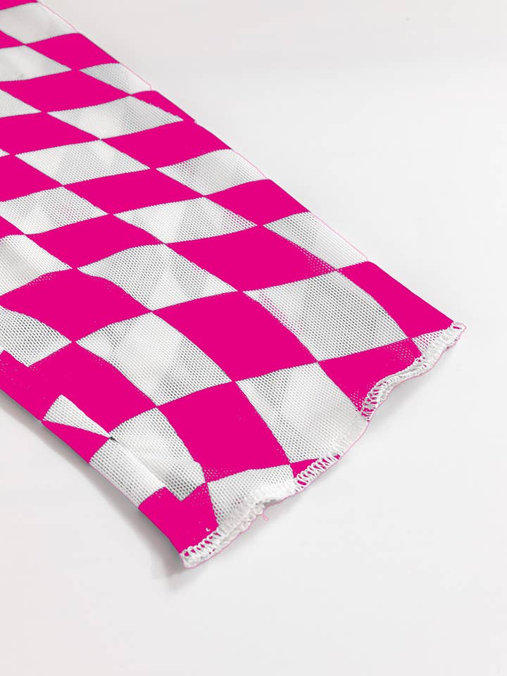 Babs + Birdie - Wholesale Knit Top - Women's - Kelson | Checkered Pattern Mesh Mock Neck Long Sleeve Top9