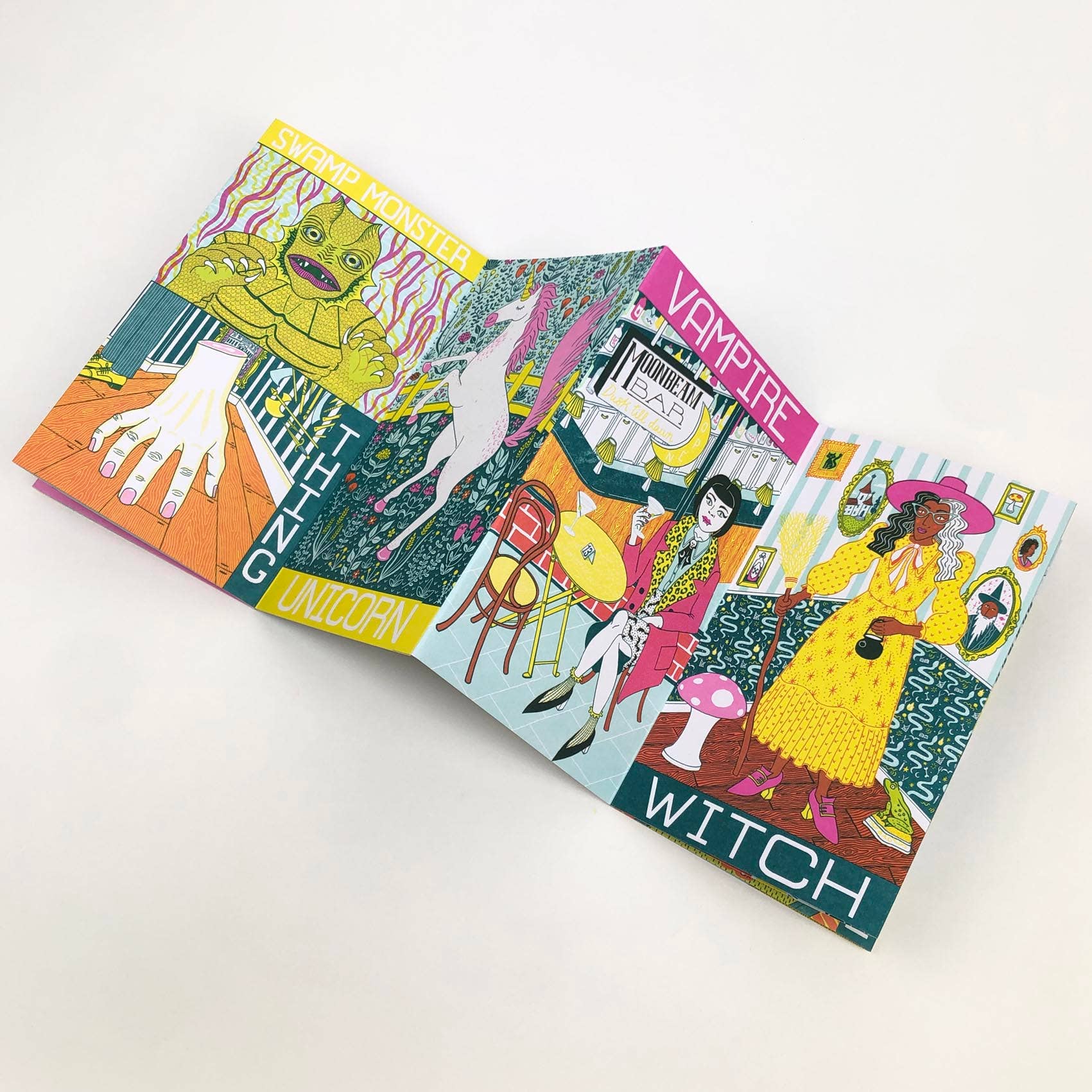 Jacqueline Colley – wholesale Colouring and activity book – kids and baby – Pop Culture Creatures Concertina Book2