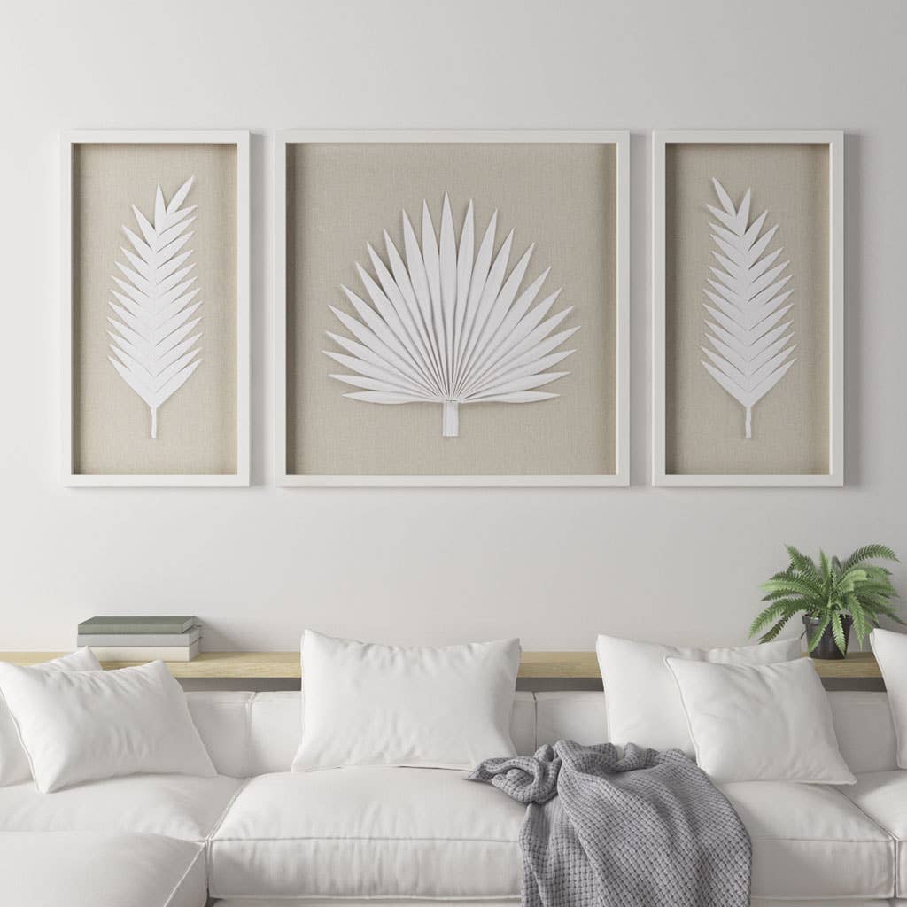 Olliix - Wholesale Gallery Wall Set - Handmade Rice Paper Palm Leaves Wall Decor0