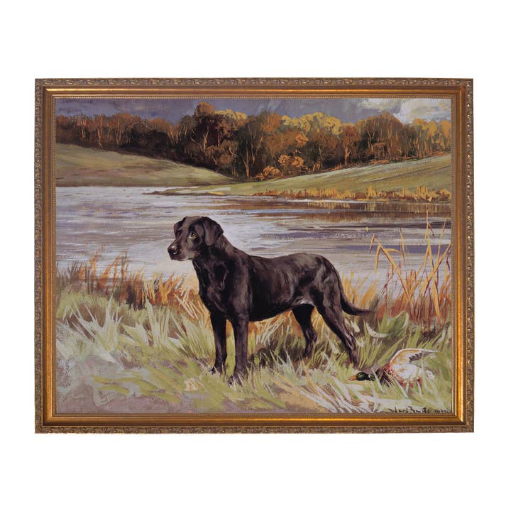Madison Bay Co. - Historical Home Decor Reproductions - Wholesale Art Print - Labrador Retriever with Duck Framed Painting Print on Canvas10