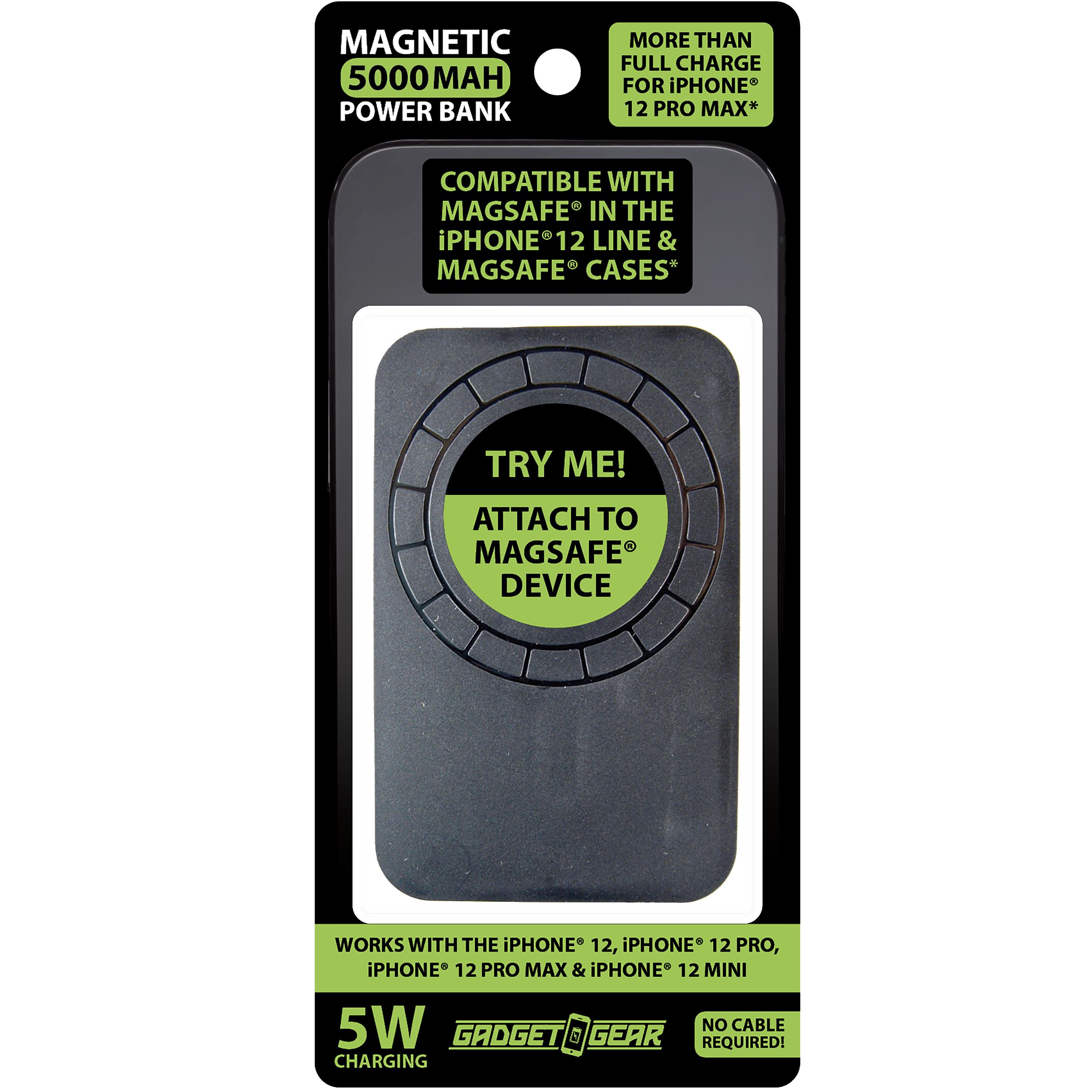 Novelty Brands - Wholesale Portable Charger - Gadget Gear MagSafe® Power Bank Wireless Charging- 4/Display4