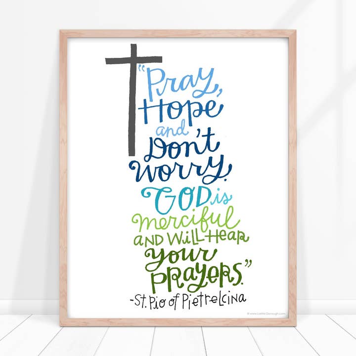 Padre Pio Quote wall art print for wholesale by Whimsy Studios