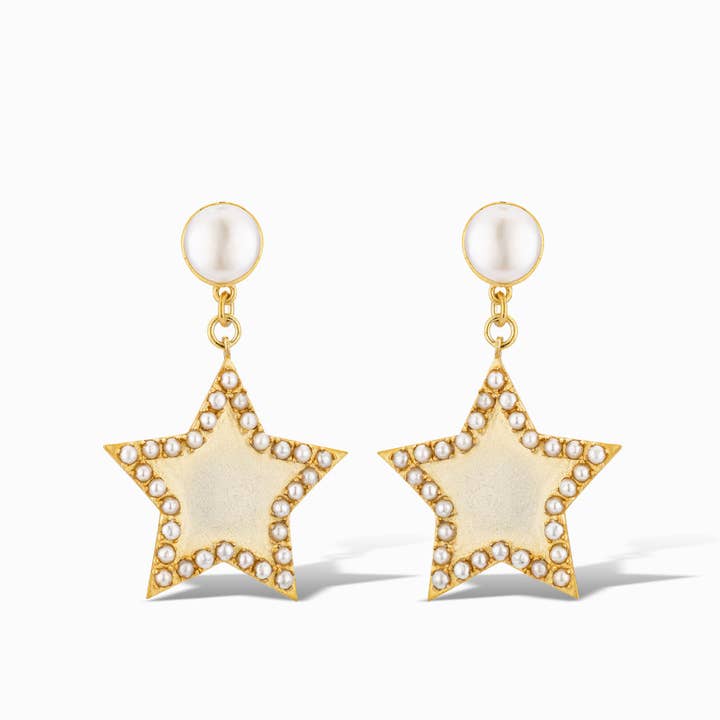 Gitchie, Gitchie Ya Ya Drop Earrings in Pearl for wholesale by Laura Foote Designs