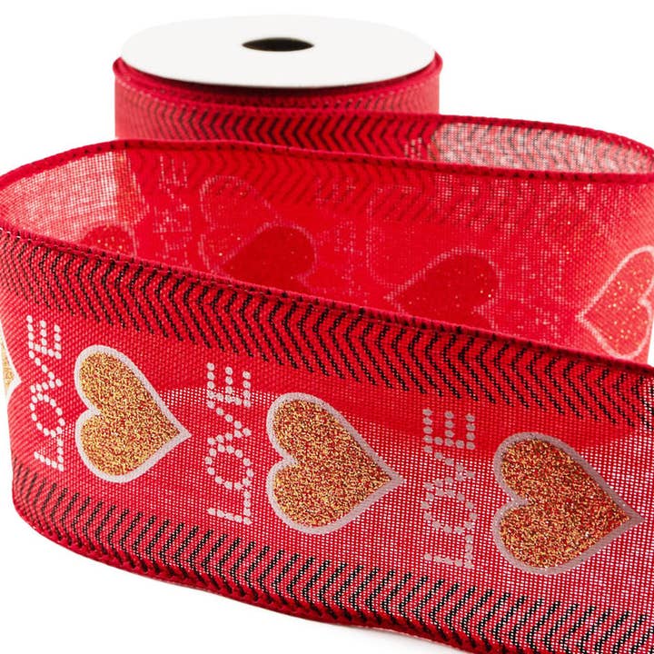Valentine's Day Love Wired Ribbons (6 Spools @ 3yds long) for wholesale by Factory Direct Craft