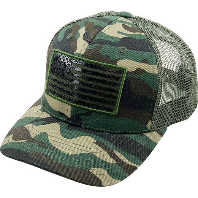 Hana - Wholesale Truckerpet - Dames - Vlag, platte patch met UV-print, mesh-achterkant, balpet met Amerikaanse vlag