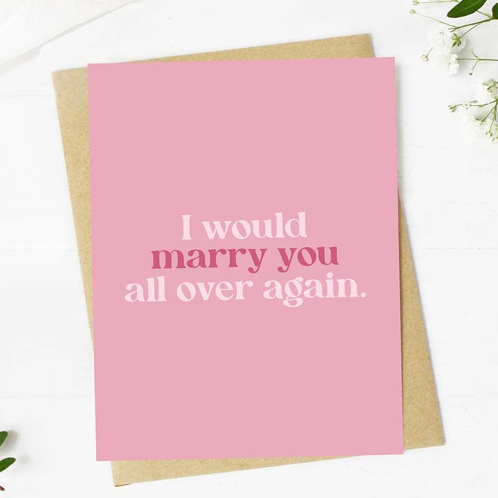 "I would marry you all over again" Valentine's Day Card for wholesale by Big Moods