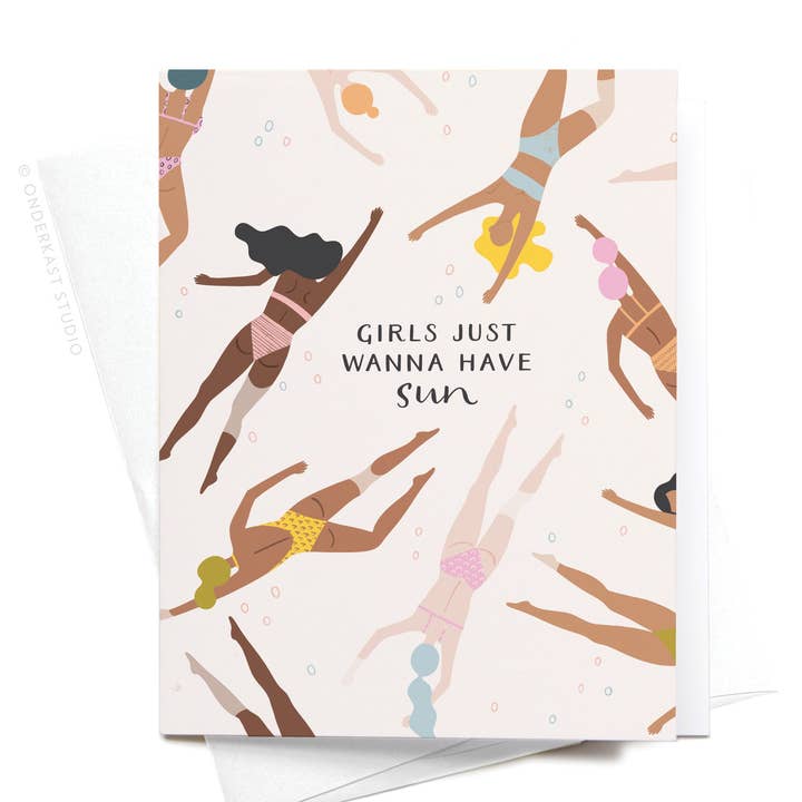 Girls Just Wanna Have Sun Greeting Card – FINAL STOCK for wholesale by Easyhand Goods – formerly Onderkast