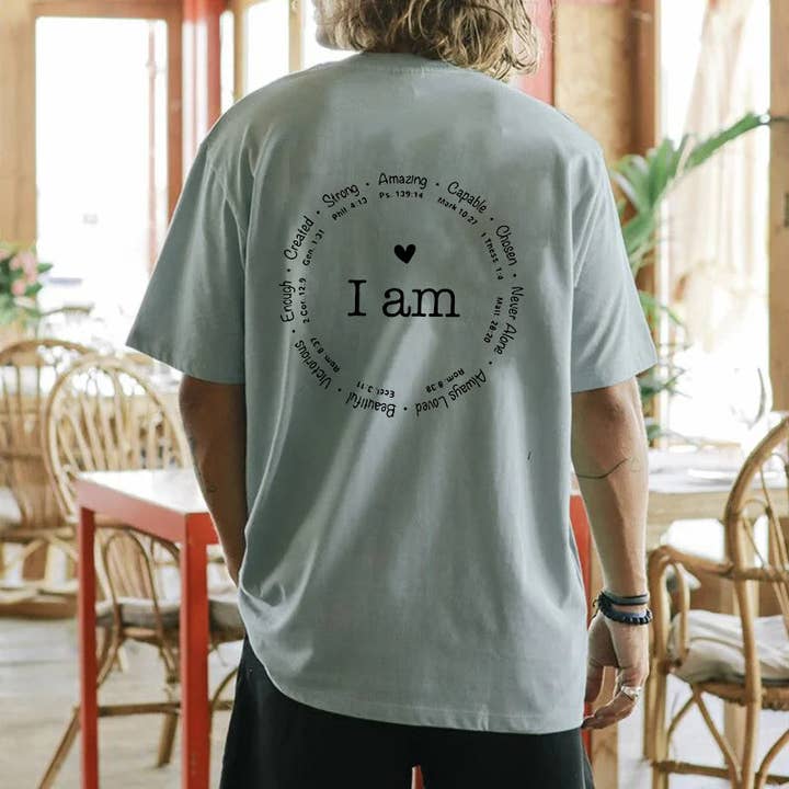 novaxau - Wholesale Screen printed t-shirt – Men′s - Love Who I am Letter Print Men's Cotton T-shirt3