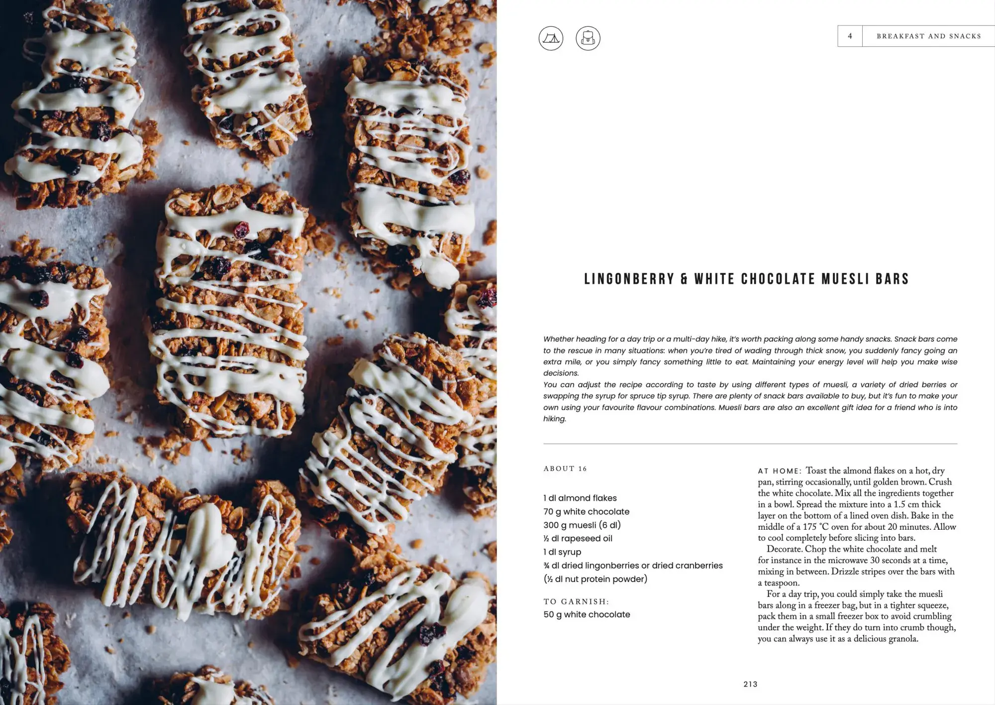 Cozy Publishing - Wholesale Cookbooks & Food - Food In The Woods, Vegetarian recipes, snacks & hiking meals8