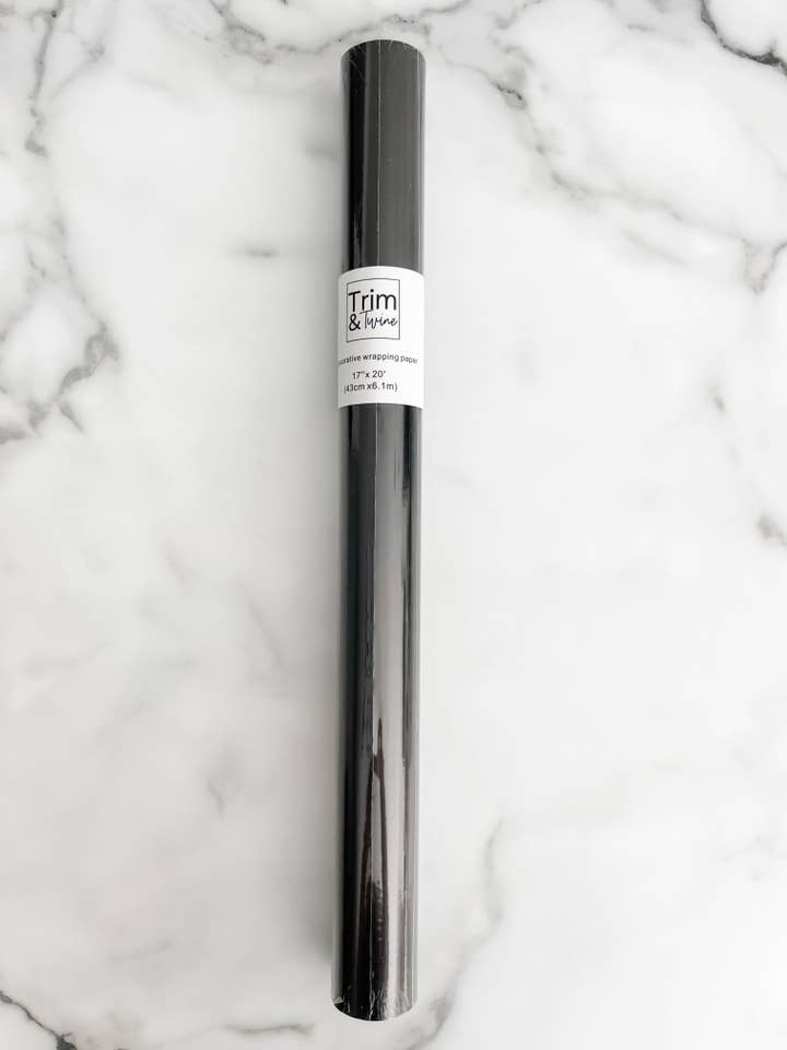 Solid Black Wrapping Paper Roll for wholesale by Trim & Twine