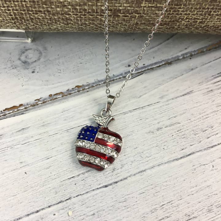 Rhinestone patriotisk æblehalskæde for engroshandel hos SongLily