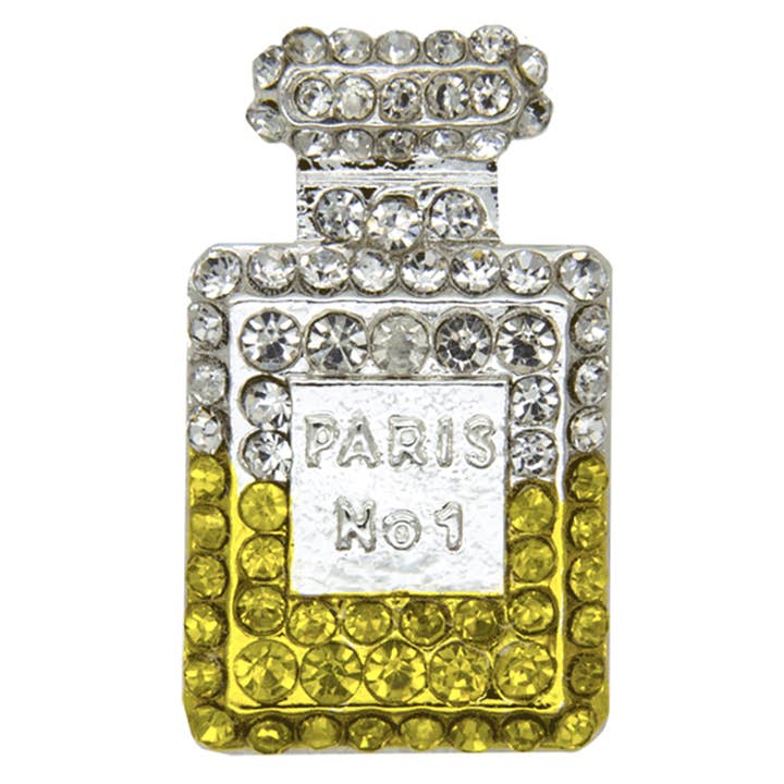 rhinestone perfume pin for wholesale by Godert Amsterdam
