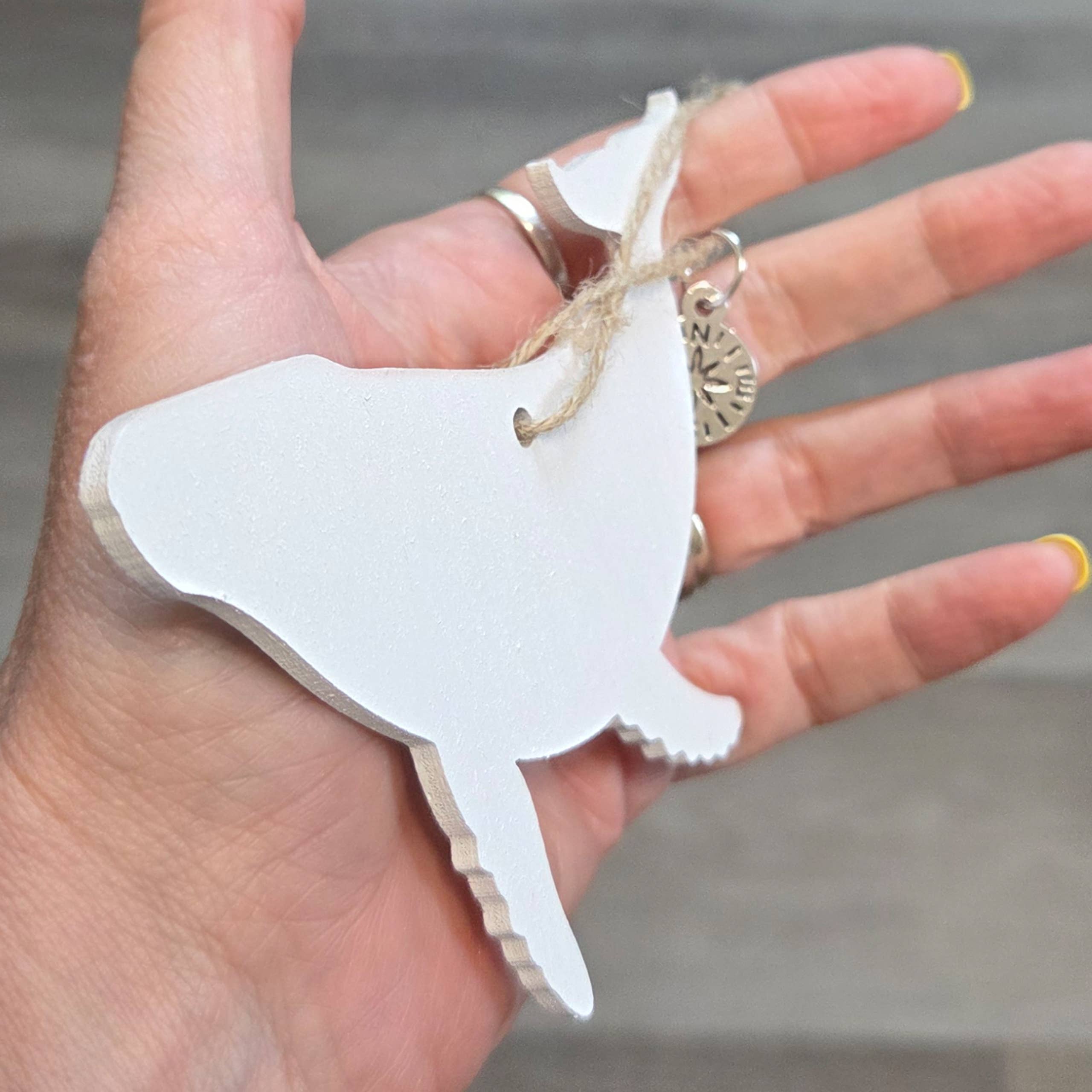 Map Mom - Wholesale Ornament - Whale Shaped WOOD MAP Ornament- Custom Location! 4