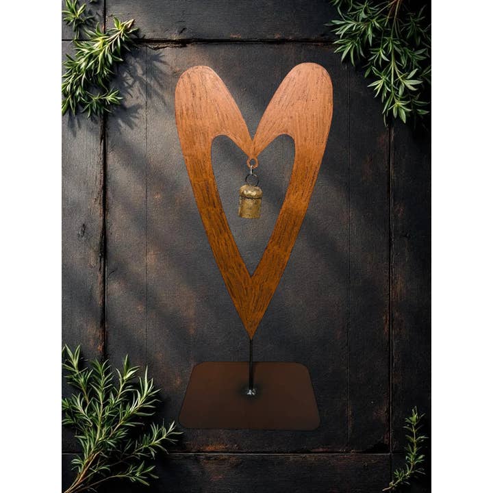 Heart Standing bell tabletop chime unique gallery gifts USA for wholesale by Whimsies