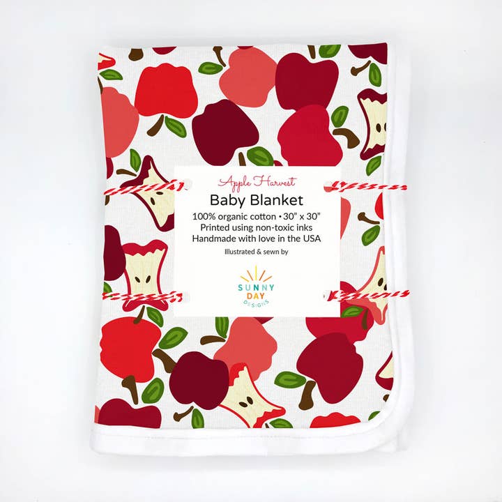 Manta de algodón orgánico Apple Harvest para venta al por mayor de Sunny Day Designs