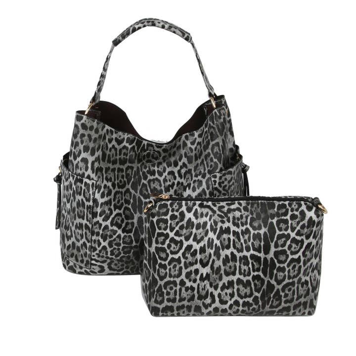 Animal Print Hobo Handbag Set for wholesale by Handbag Express