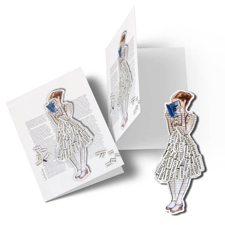 Lütteblüten - Wholesale Everyday Greeting Card - Folding Card "Book Lover" – with Magnet or Sticker2
