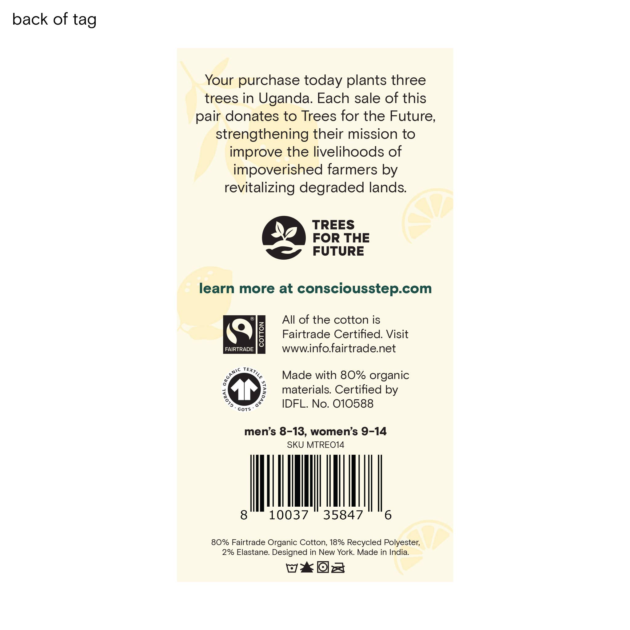 Conscious Step - Wholesale Socks - Unisex - Ankle Socks that Plant Trees (Beige Lemons)7