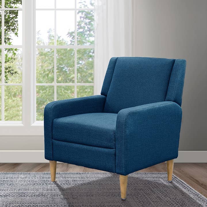 Olliix - Wholesale Chair - Minimalist Upholstered Denim Blue Accent Armchair