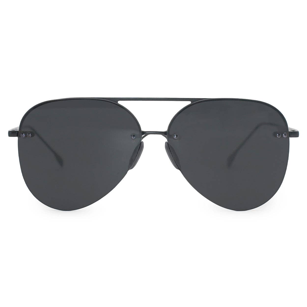 Black Smaller Megan 2 Jet Black- Tangle Free Aviator Sunglasses for wholesale on Faire4