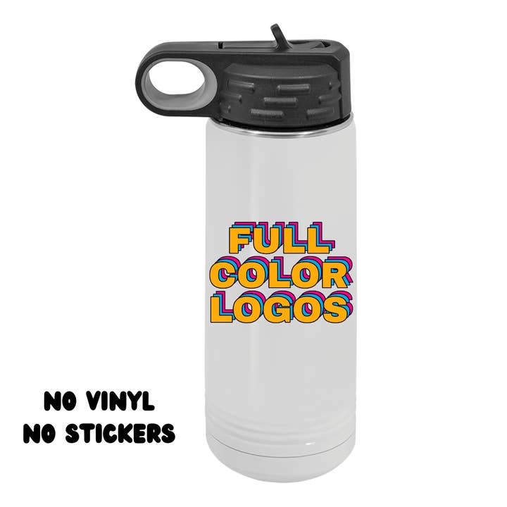 Acential Drinkware - Wholesale Water bottle - Custom Business Logo Full Color 20oz Water Bottle