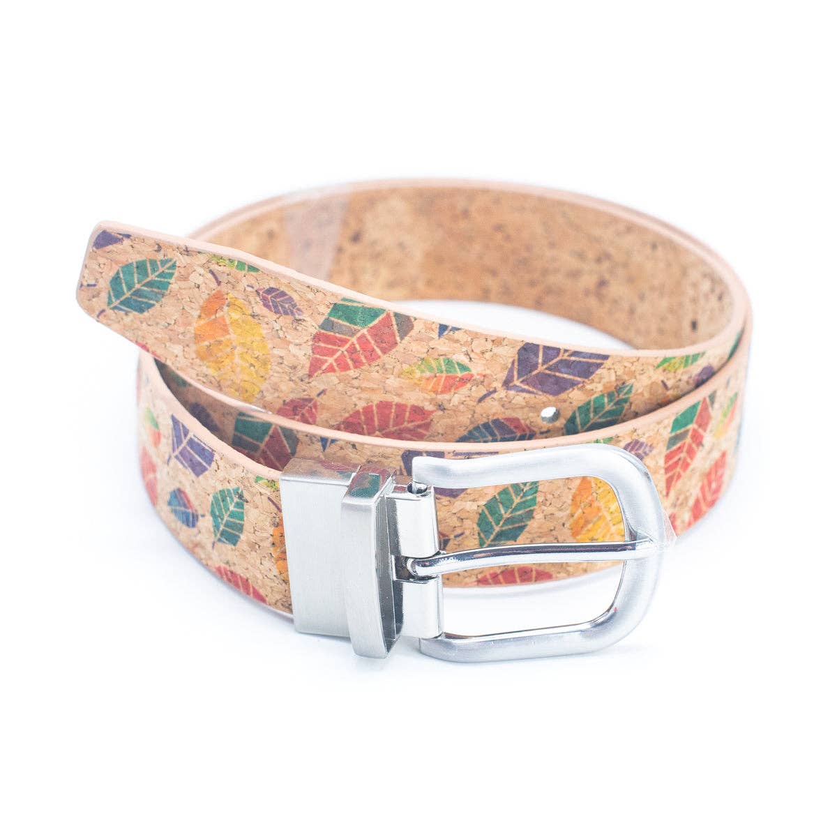 Meninas Bonitas Cork - Wholesale Riem - Dames - Damesriem van natuurlijk kurk met bloemprint en verstelbare gesp8