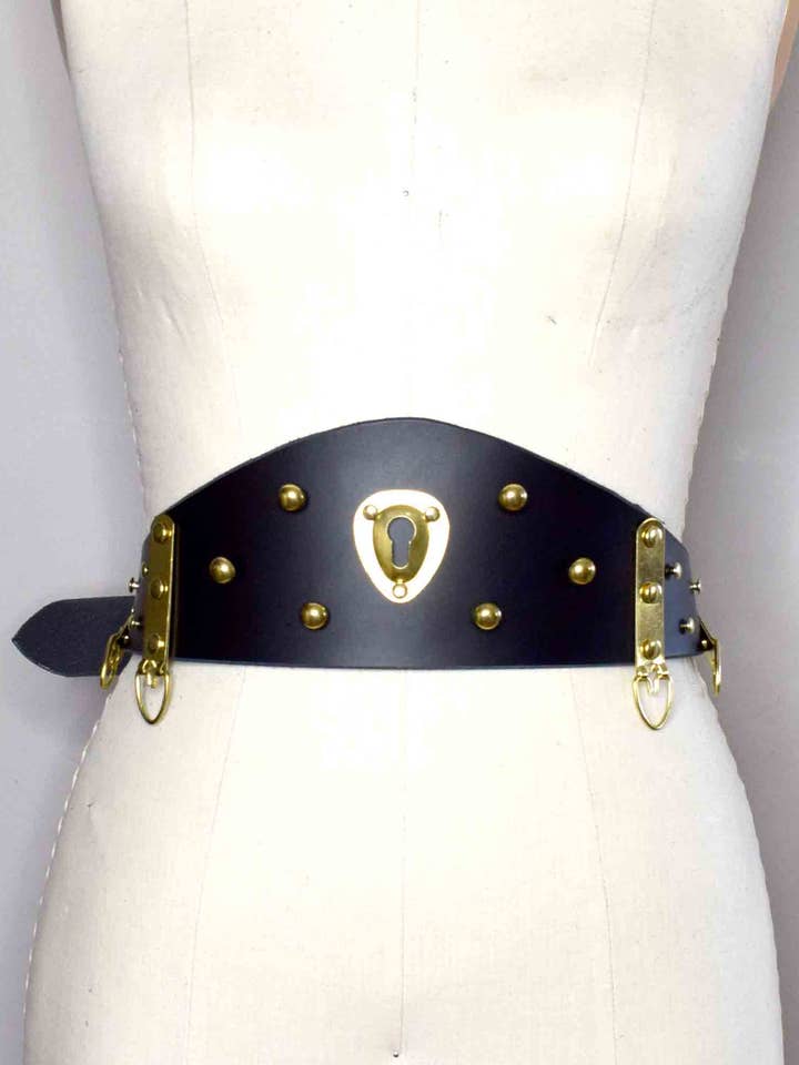 Mantis Wide Leather Waist Belt for wholesale by Love Lorn Lingerie