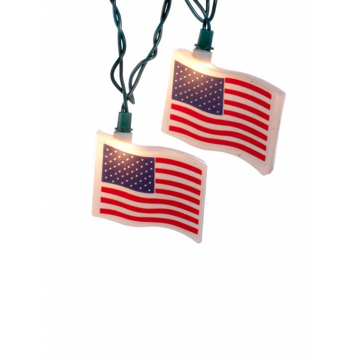 UL 10 Light Usa Flag Light Set for wholesale by Kurt S. Adler, Inc.