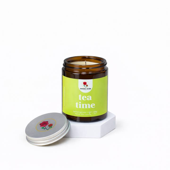 Amber Jar Candle – Lemongrass & Ginger | Tea Time for wholesale by Sweet Wild Scents