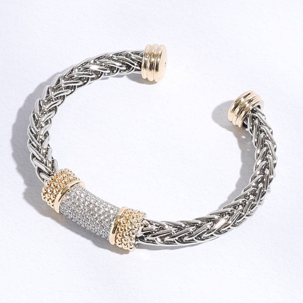 Fashion City – wholesale Manschettarmband – CZ flertonat armband med stångmanschett1