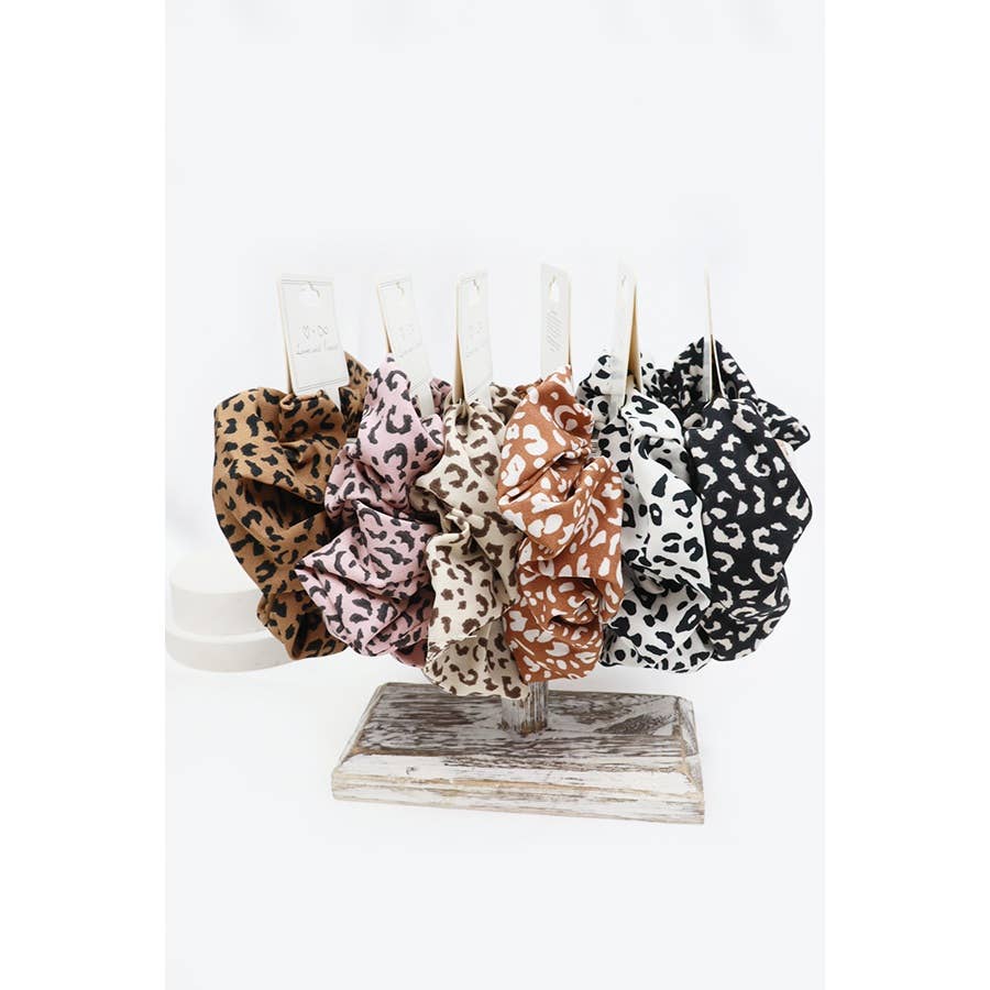 MIX COLOR Large Leopard Scrunchie Set for wholesale on Faire4