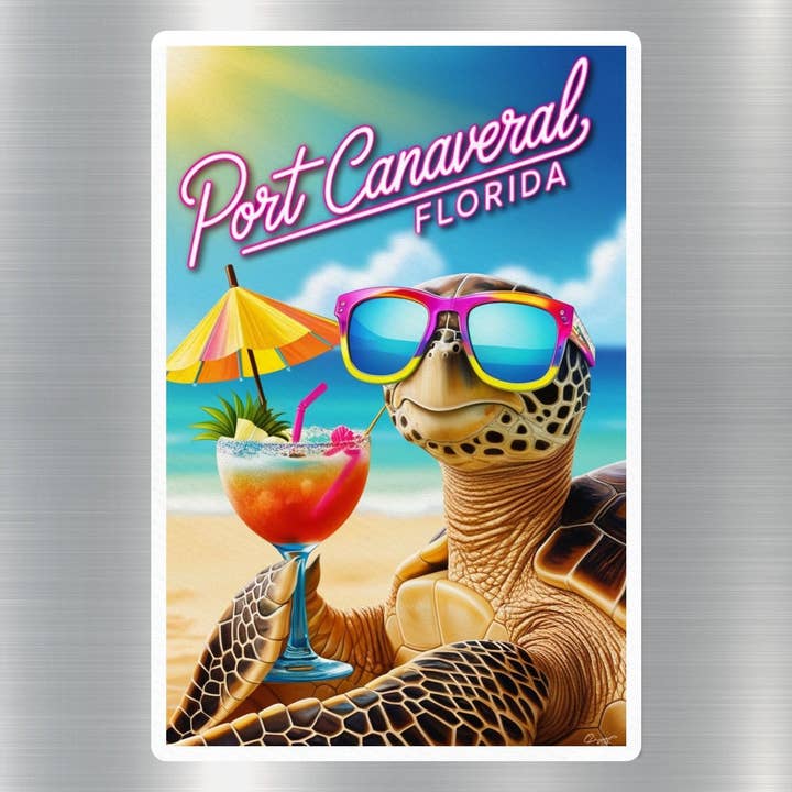 Port Canaveral Florida Turtle Sticker for wholesale by GraffMerch.com